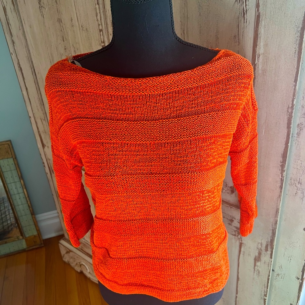 Chap women’s knitted top. Small. Orange. Vibrant